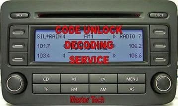 Blaupunkt RCD300 Radio 7 643221360  1K0 035 186L Radio Code Decode Unlock Codelocked code Service