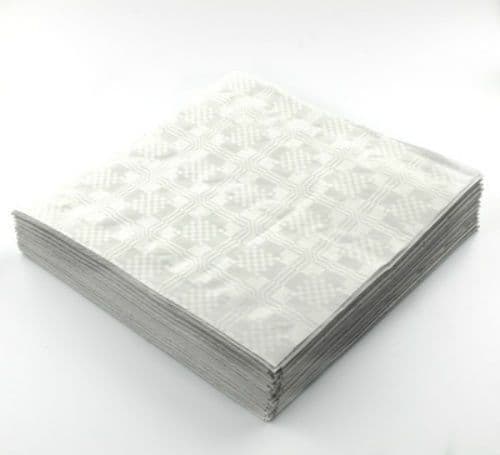 Paper Table Cover Square Metallic Silver x 10