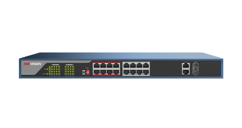 16-port Hikvision 100Mbps unmanaged PoE switch DS-3E0318P-E - Comes with Rack-Mounts