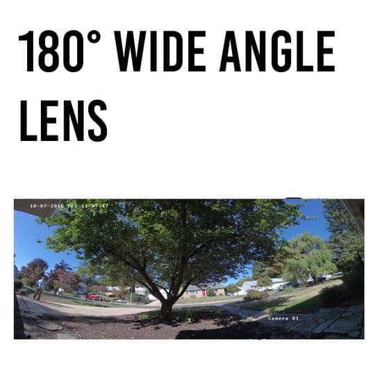 180° Wide angle lens