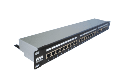 1U 19" 24 Port CAT5E Network RJ45 Vertical Shielded Patch Panel (STP) Cable Management PPAN-24-SHD