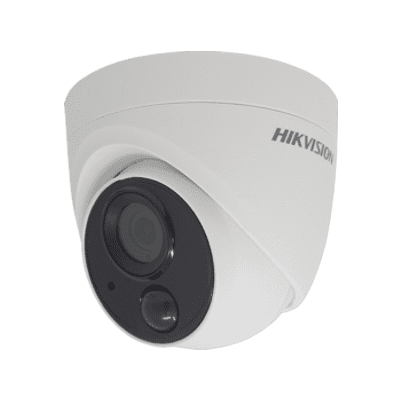 2MP DS-2CE71D8T-PIRLO Hikvision HD-TVI Analogue 2.8mm Fixed Lens PIR Turret Camera, 20m Smart IR