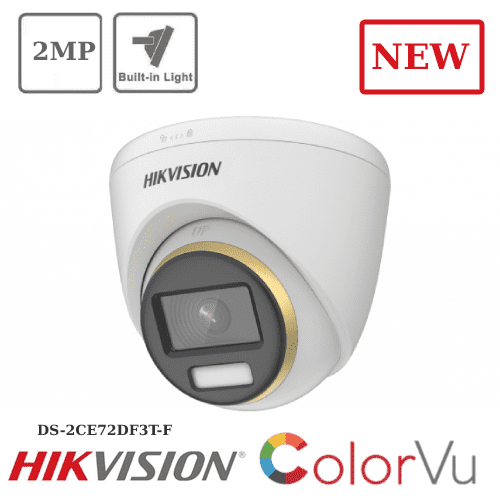 2MP DS-2CE72DF3T-F 2.8mm - Hikvision ColorVu Fixed Turret TVI Camera