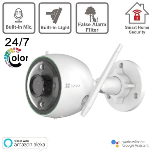 2MP EZVIZ C3N Outdoor Cam with Colour Night Vision Built-In Mic + False Alarm Filter ¦ Visual Only