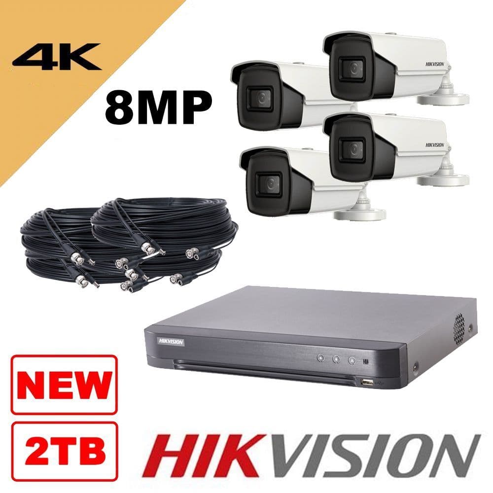 Hikvision 8MP 5MP CCTV SYSTEM ULTRA HD 4K DVR 8CH 35M IR NIGHT VISION BULLET CAMERA KIT 