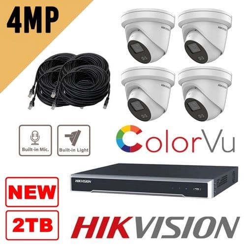4MP  4mm ColorVu 4 Channel-POE Camera Kit (Network Cameras and Network Video Recorder)