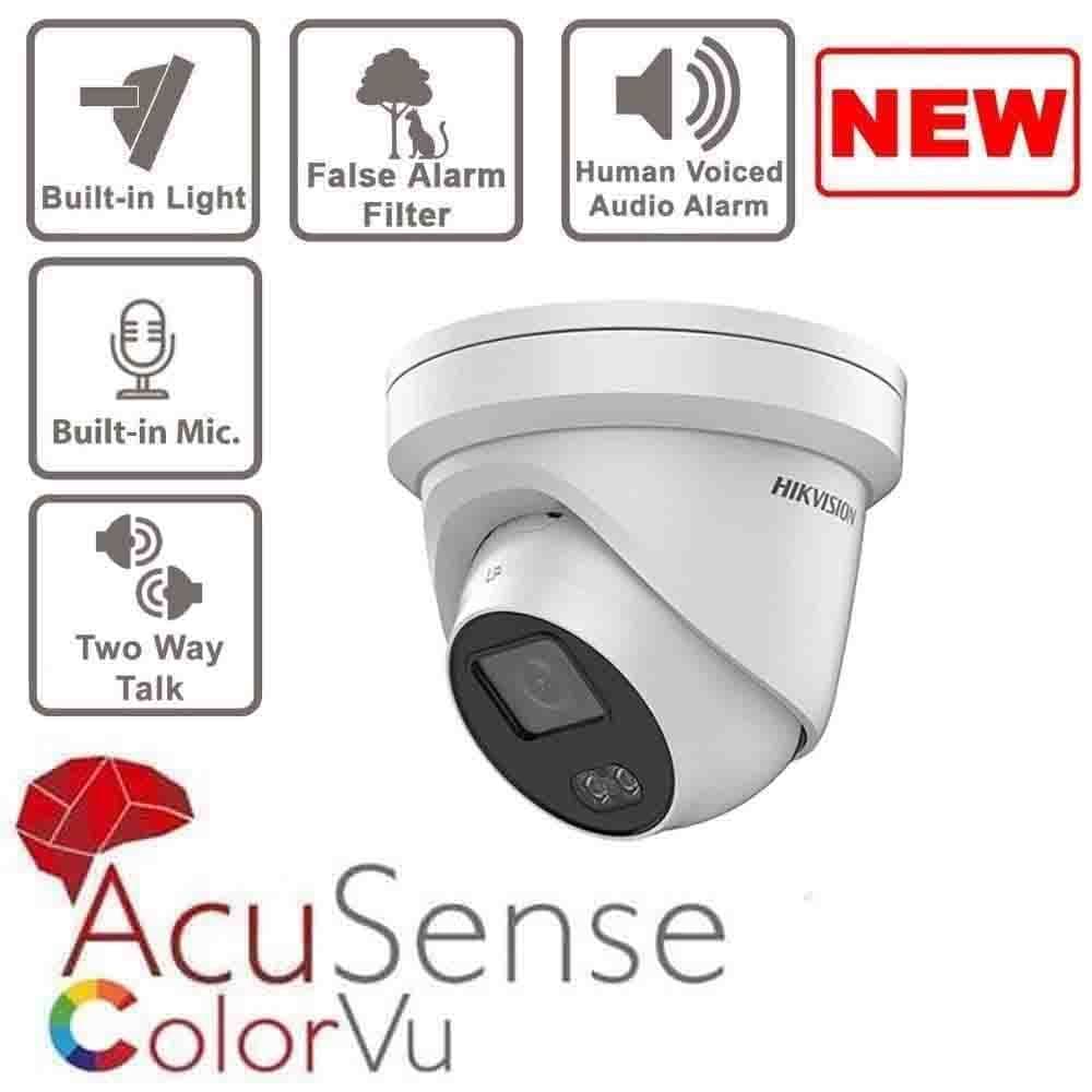 4MP DS-2CD2347G2-LSU/SL ColorVu Fixed Turret Network Camera W/ Mic & Speaker- Two Way Audio