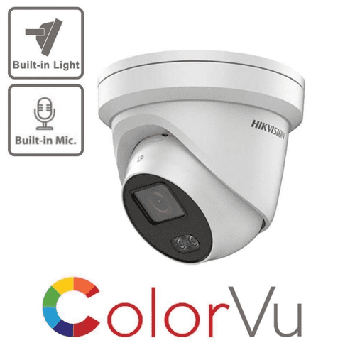 4MP IP DS-2CD2347G1-LU ColorVu Hikvision Fixed Turret Network Camera MIC Built-in