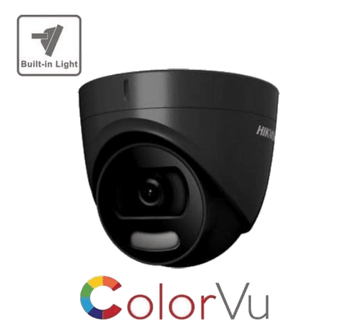 5MP DS-2CE72HFT-F28 Black Hikvision 5MP ColorVu 2.8 mm Fixed Lens Turret Camera, 20m White Light