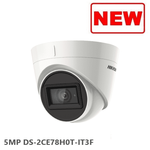 5MP DS-2CE78H0T-IT3F 2.8mm Hikvision HD-TVI 2.8mm Fixed Lens Turret Camera, 40m Smart IR