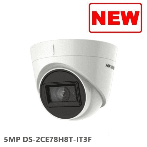 5MP DS-2CE78H8T-IT3F Hikvision Ultra Low Light HD-TVI 2.8mm Fixed Lens Turret Camera, 60m IR, IP67