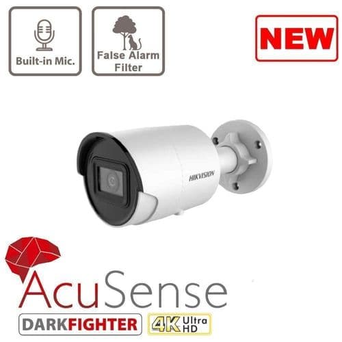 8MP DS-2CD2086G2-IU  AcuSense IR Fixed Mini Bullet Network Camera With Built-In Microphone