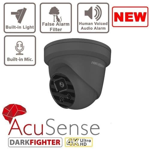 8MP DS-2CD2386G2-ISU/SL Grey AcuSense Turret Network Camera Hikvision