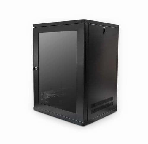 CAB-W12U-EL550 12U 550MM 19" Data Wall Cabinet W/ Shelf - Black