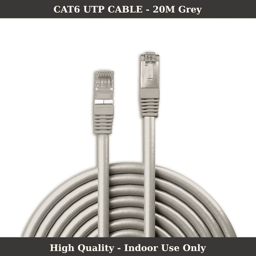 CAT6 UTP Cable 20M Grey Network Patch Cable - Ready Made