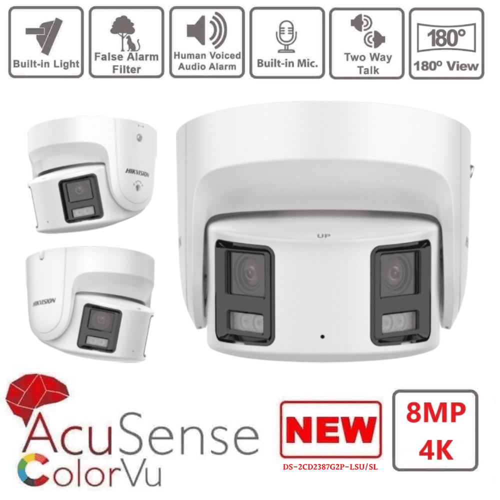 HIKVISION DS-2CD2387G2P-LSU/SL(4MM)(C) 8 MP Panoramic ColorVu Turret Network Camera - Available Now