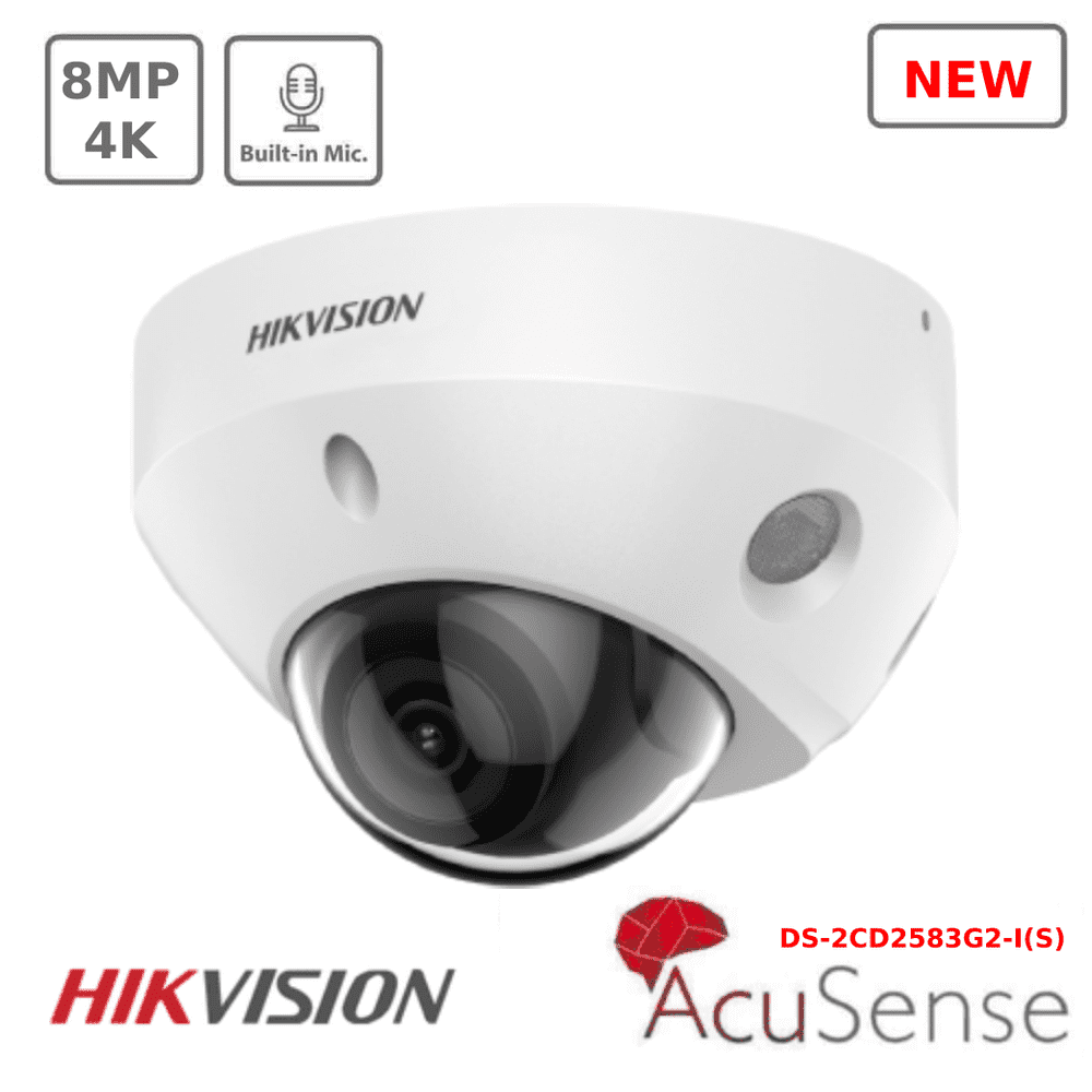 Hikvision DS-2CD2583G2-I S 8 MP AcuSense Fixed Mini Dome Network Camera