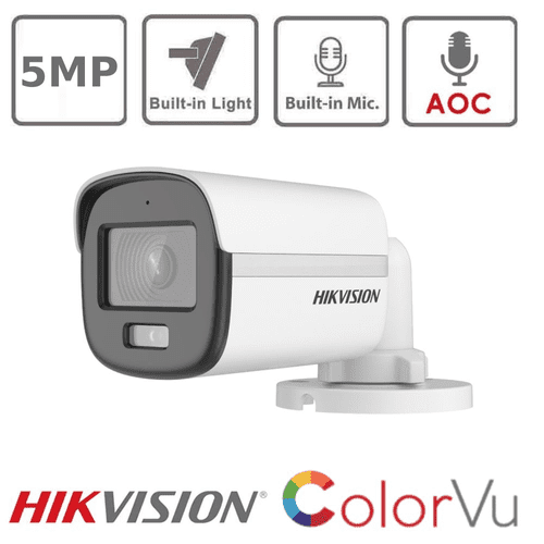 Hikvision DS-2CE10KF0T-FS 3K ColorVu Audio Fixed Mini Bullet Camera 3.6MM
