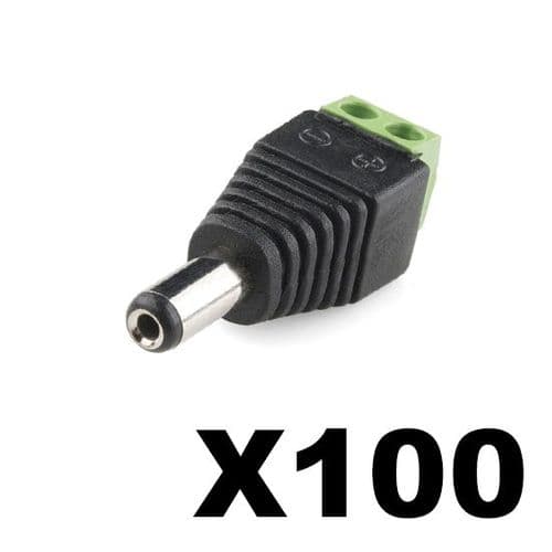 MALE DC CONNECTOR WITH TERMINAL BLOCK x100