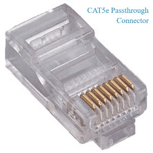RJ45 Cat5 Pass Through Crimp Connector for Cat5e Ethernet Cable