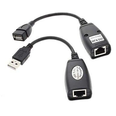 USB Over RJ45 Ethernet LAN Cat5e/6 Cable Extension Extender Adapter Set