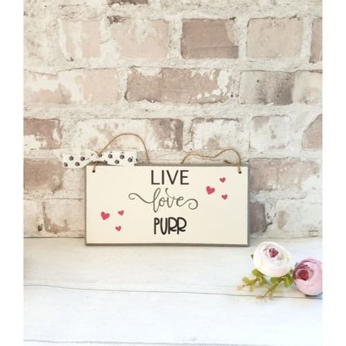 Wall Plaque - Live, Love, PURR