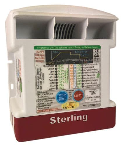 BB1260 Sterling Power 60amp Automatic 12V DC to 12V DC Battery to Battery Charger