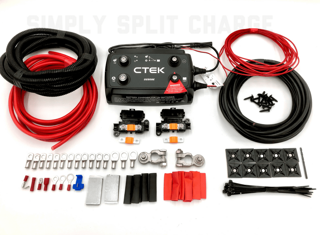 Campervan Wiring Kit with Ctek D250SE Battery to battery Charger Fuse Box