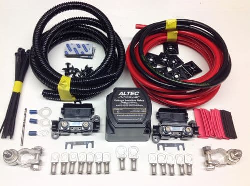 Heavy Duty Split Charge Kit with 12v M Power 140amp VSR 110amp 16mm² Cable