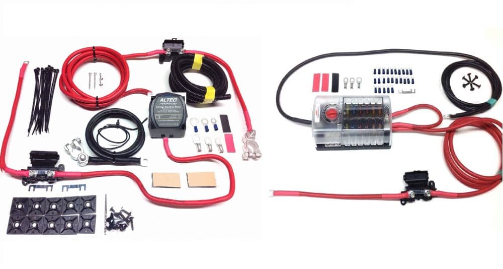 Split Charge Kit + 12 way fuse box kit M Power 12V 140amp Intelligent Voltage sense Relay & 110amp R